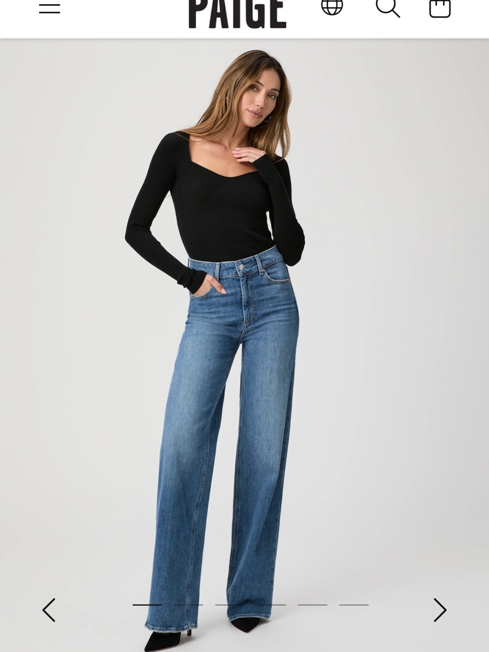 PAIGE Sasha Jeans in Light-Medium Blue Wash